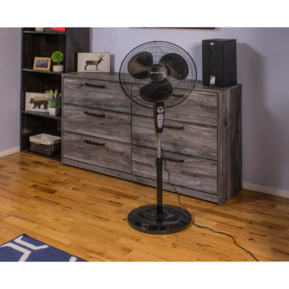 EZ CHILL 01285 18" 3-SPEED OSCILLATING PEDESTAL FAN WITH REMOTE