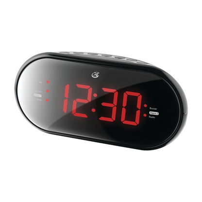 Gpx Dual Alarm AM/FM Clock Radio with 1.2-inch RED LED Display, and AUX-in  C253B