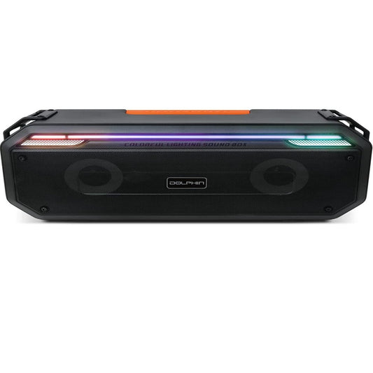 Dolphin Retro Portable Bluetooth Speaker with Shoulder Strap, Multicolor Light Show, Dual Channel Sound, USB-C  SPB-20X