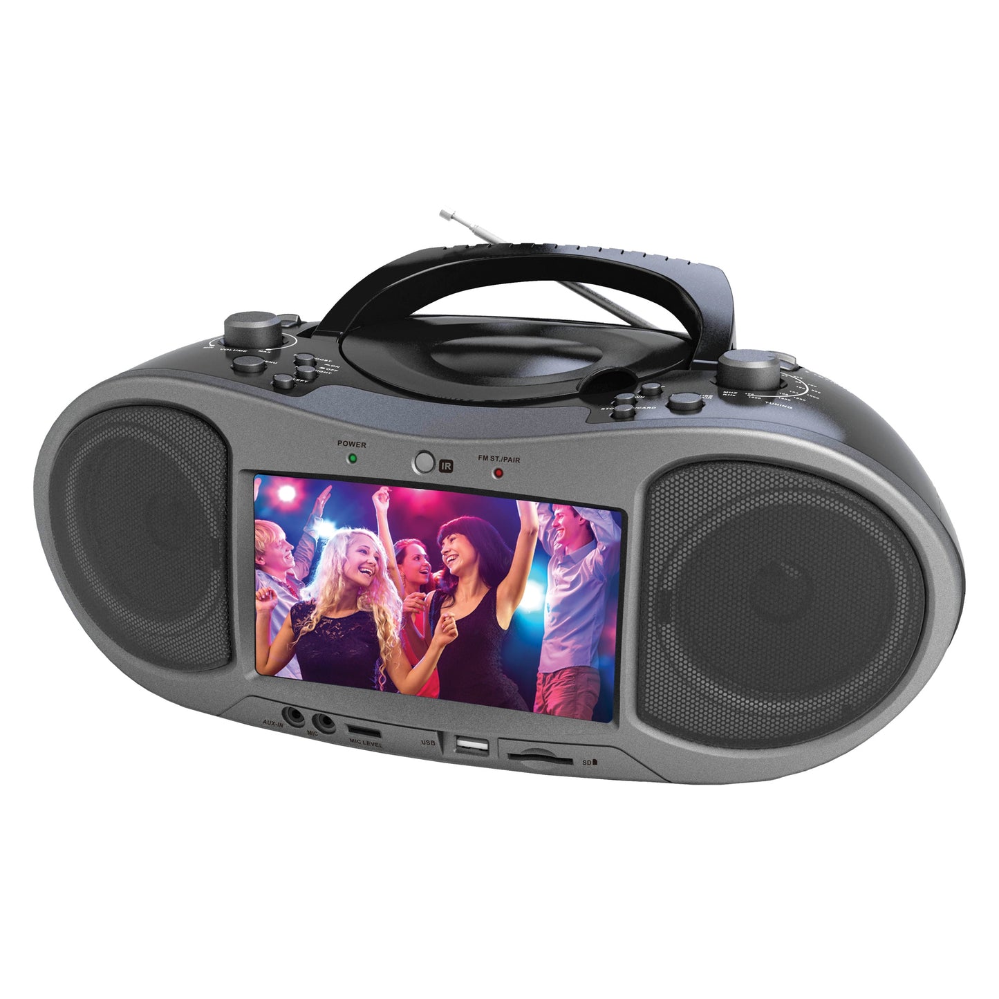 Naxa Bluetooth DVD/CD/MP3 Boombox with 7 inch LCD NDL-256