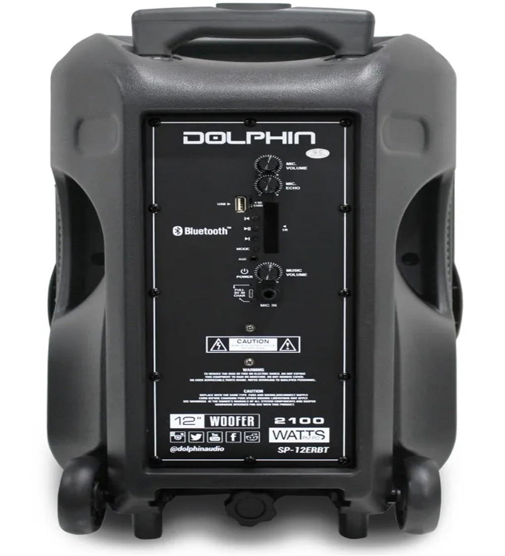 Dolphin 12-inch Rechargeable Party Speaker  SP12ERBT