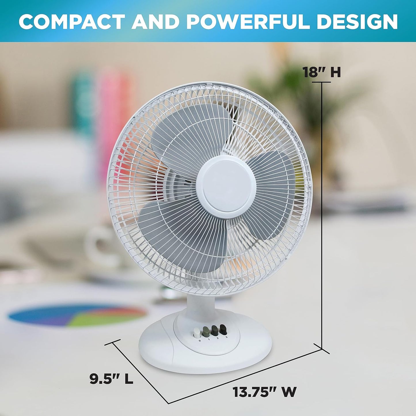 EZ-CHILL 12" Oscillating Table Fan 01286