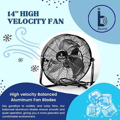 EZ CHILL 01310 14" HIGH-VELOCITY 3-SPEED FLOOR FAN