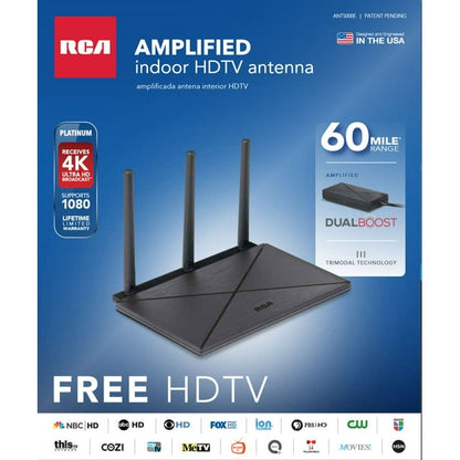 RCA ANT5000E Amplified Indoor HDTV Antenna with Trimodal Technology