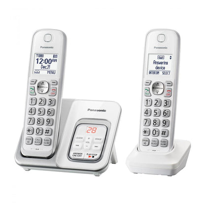 Panasonic 2-Handset Expandable Cordless Phone with Call Block and Answering Machine KX-TGD532W