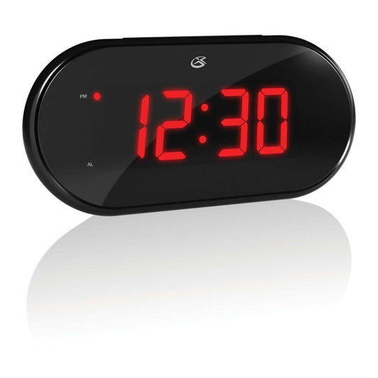 Gpx Dual Alarm AM/FM Clock Radio with 1.2-inch RED LED Display, and AUX-in  C253B