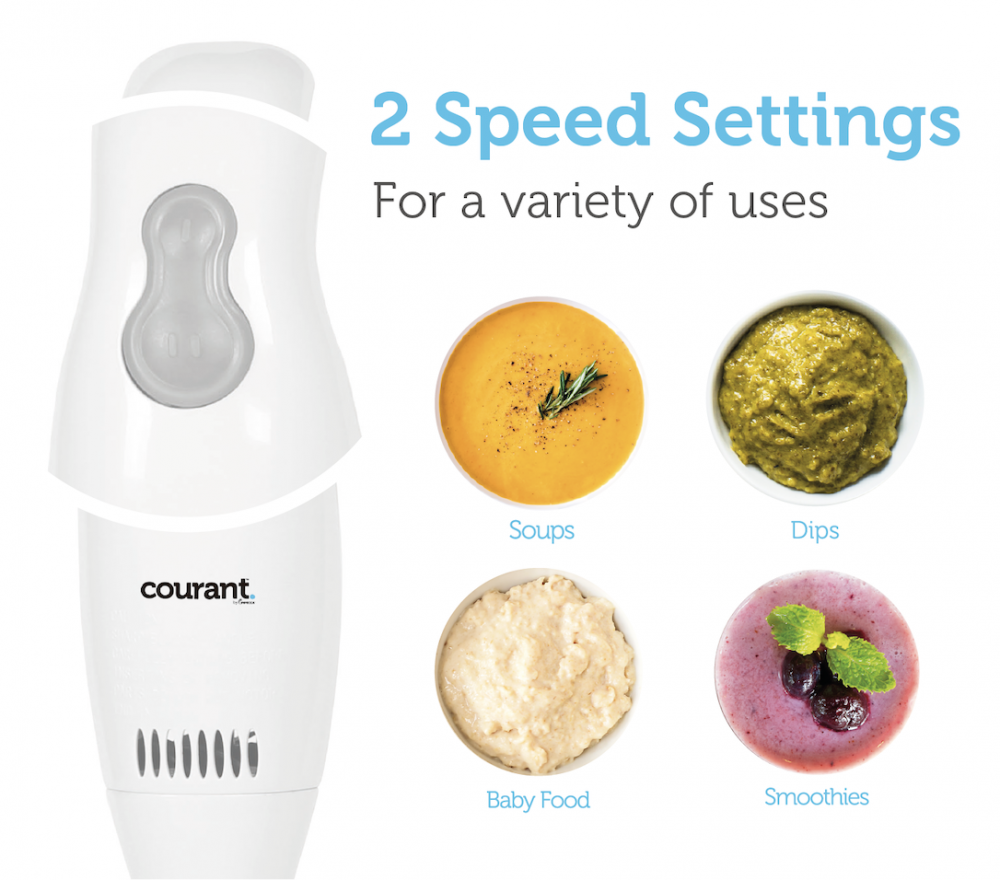 Courant 2-Speed Hand blender with measuring Cup, White