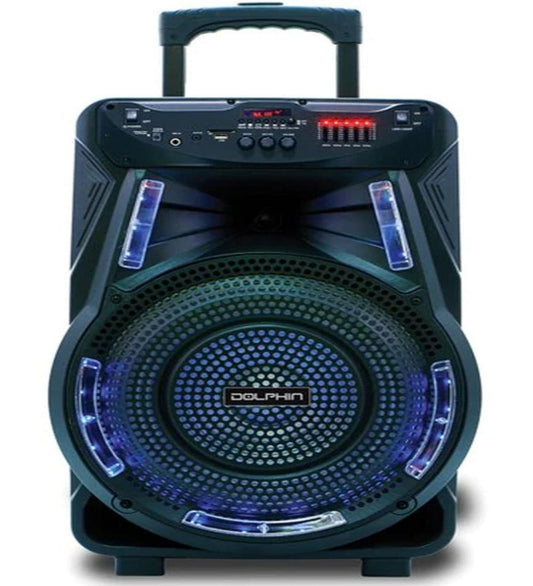 Dolphin 15-inch Bluetooth Party Speaker with LED Lights, Stand and Mic SP-17RBT