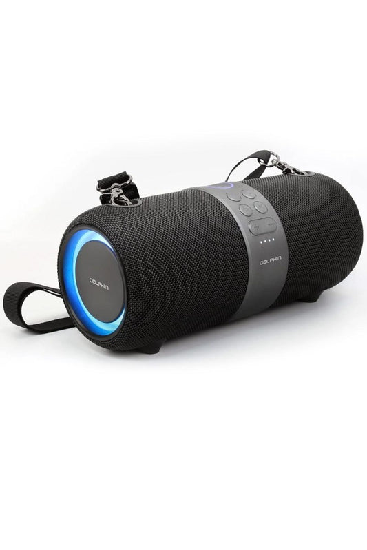 Dolphin  LX-60 Portable Bluetooth Speaker with Multicolor LED Lights & Carrying Strap, IPX6 Waterproof, USB Drive, Mp3 Player