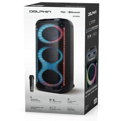 Dolphin Triple 8-inch Portable Karaoke Bluetooth Speaker KP380