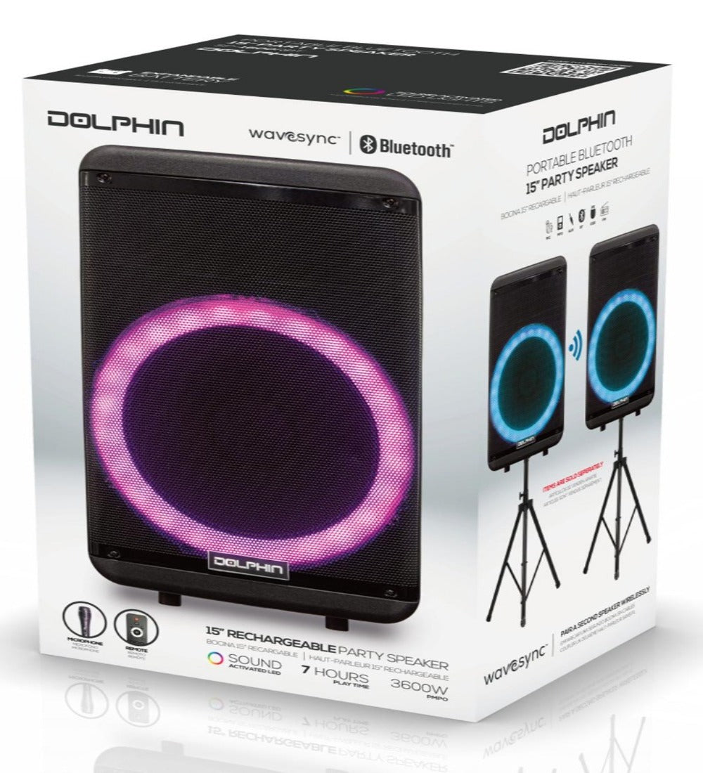 Dolphin 15-inch Woofer Bluetooth Party Speaker  SP-1600RBT