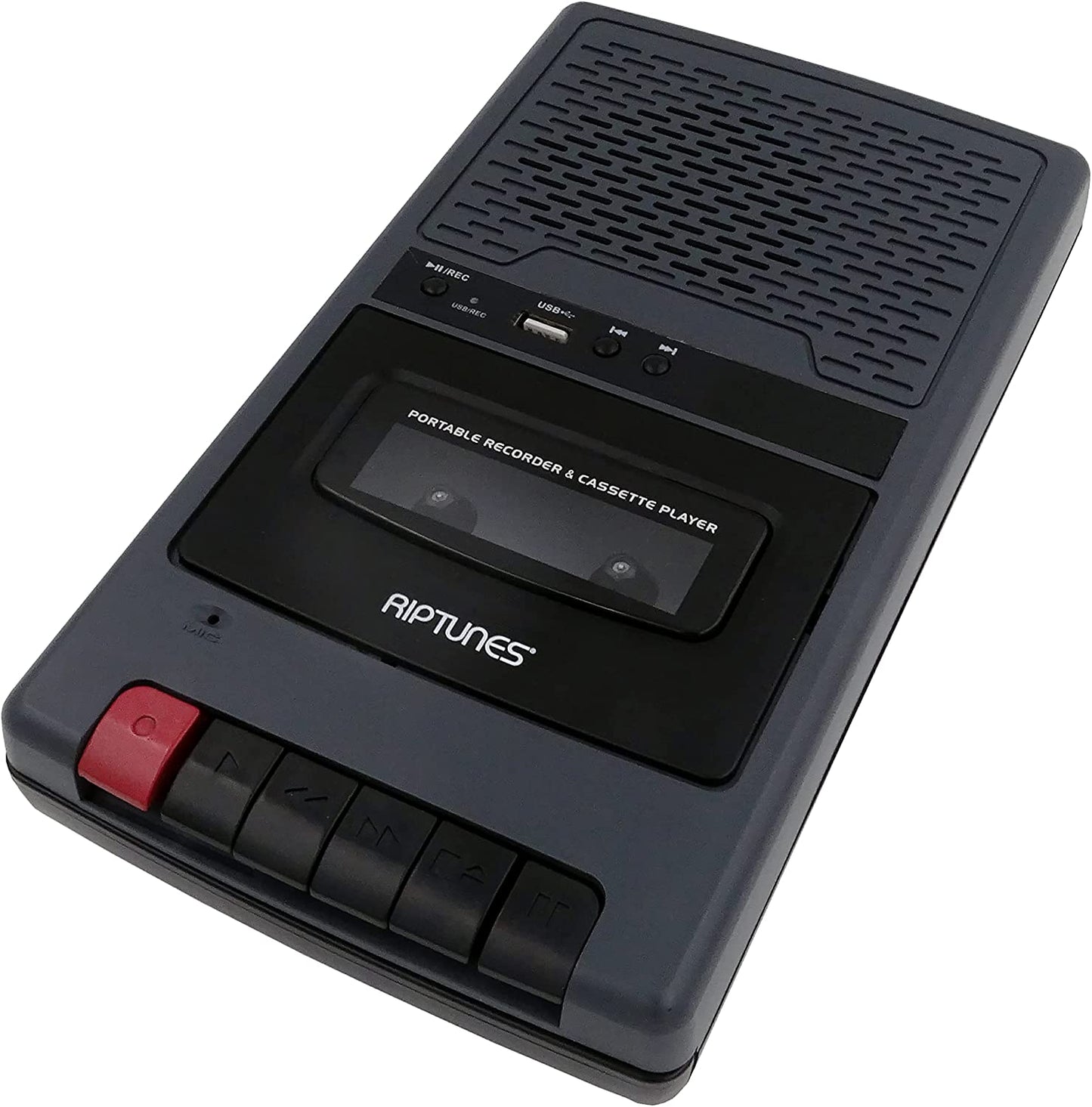 RIP TUNES RCS-220S Cassette Player and Recorder, USB Playback, Converts Cassette to USB