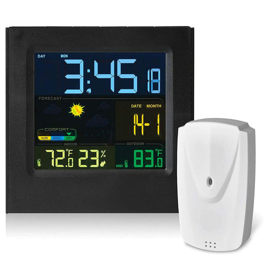 RCA Wireless Weather Station Alarm Clock with Full-Color Display