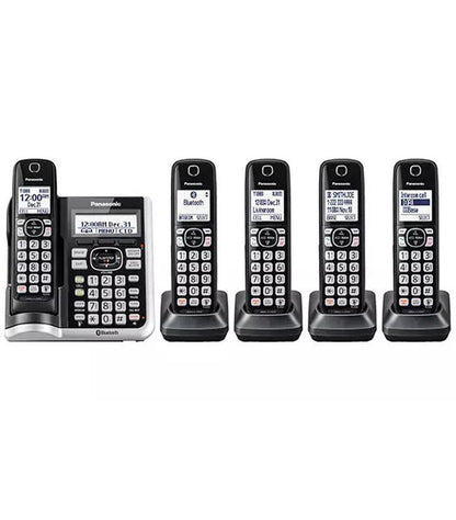 Panasonic Cordless Landline Phone with 5 Handsets, Bluetooth KX-TGF575S