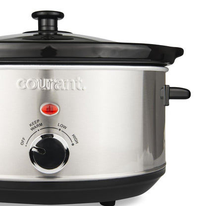 COURANT&nbsp;CSC-3525ST 3.5 Quart Oval Slow Cooker, Stainless Steel