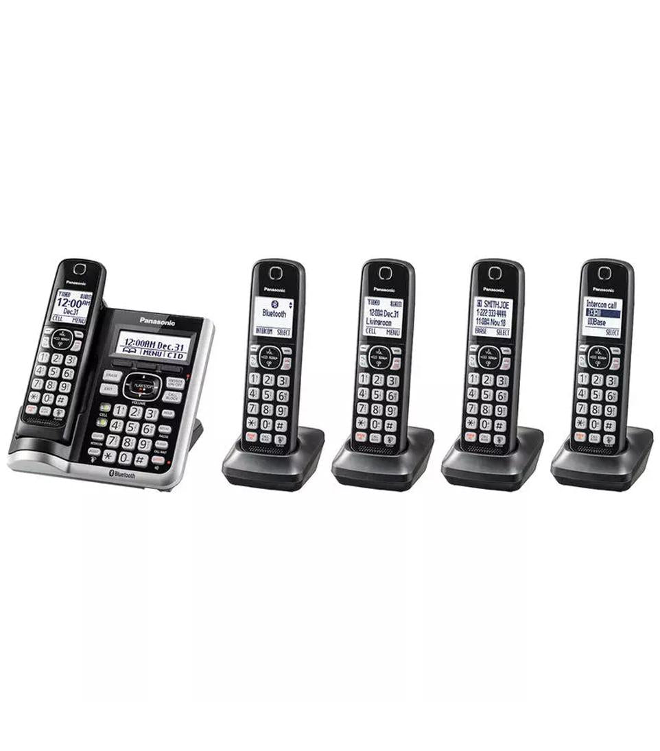 Panasonic Cordless Landline Phone with 5 Handsets, Bluetooth KX-TGF575S