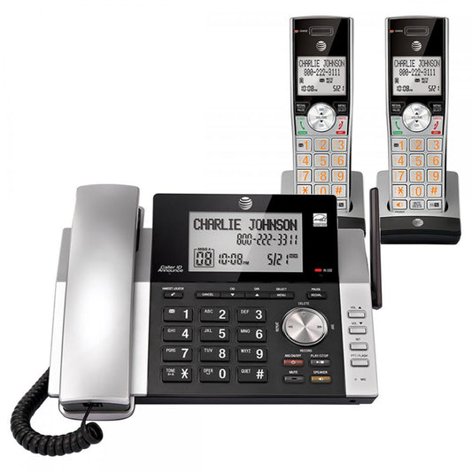 AT&T2-Handset Corded/Cordless Answering System with Dual Caller ID/Call Waiting CL84215