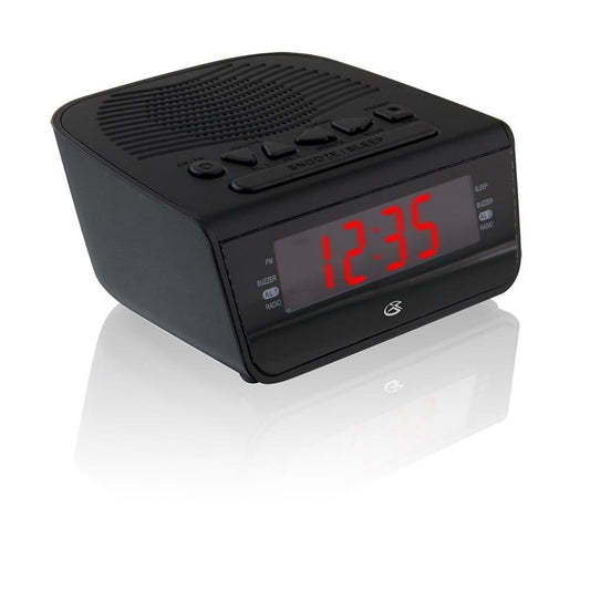 GPX AM/FM Clock Radio with 0.6in Red LED Display  C224B
