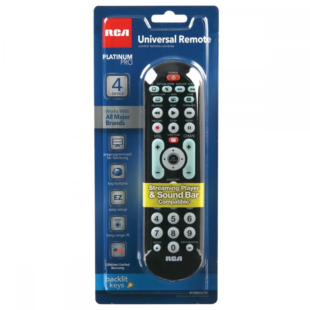 RCA RCRBB04GBE Platinum Pro 4-Device Universal Remote Control