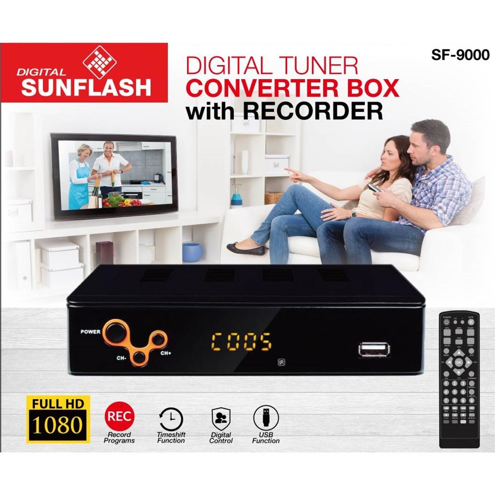 Sunflash Digital To Analog TV Converter Box Tuner with HDMI Recorder