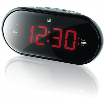 Gpx Dual Alarm AM/FM Clock Radio with 1.2-inch RED LED Display, and AUX-in  C253B