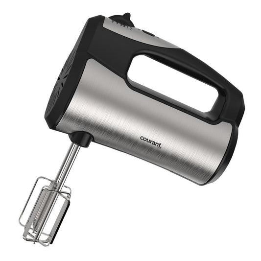 COURANT CHM-1580ST 250W 5-Speed Hand Mixer with Storage Stand for Mixer, Beaters and Hooks - Stainless Steel