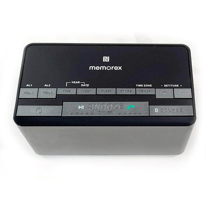 Memorex 1.8-inch Atomic Clock with Bluetooth, Digital FM Radio, USB Charging Port InteliSet NFC MC5550