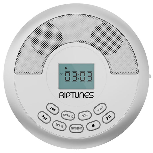 Riptunes CDPR10BTS  Personal MP3 CD Player, with built in speakers, Bluetooth, USB playback, Built-in Rechargeable batteries