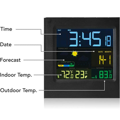 RCA Wireless Weather Station Alarm Clock with Full-Color Display