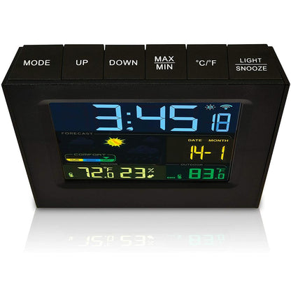 RCA Wireless Weather Station Alarm Clock with Full-Color Display