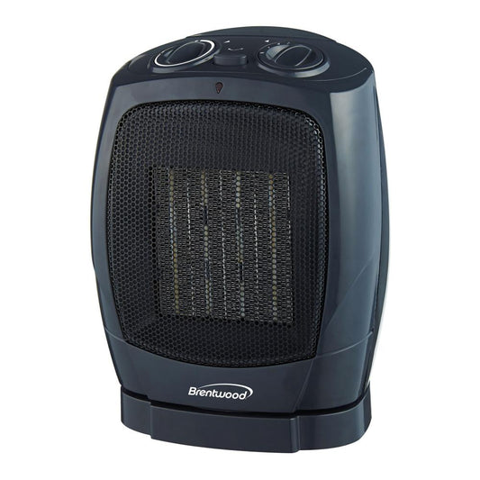 Brentwood  H-C1600 1500-Watt Portable Oscillating Ceramic Space Heater and Fan, Black