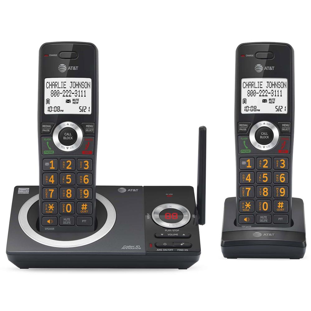 AT&T 2-Handset Expandable Cordless Phone with Unsurpassed Range, Smart Call Blocker and Answering System (CL82219)