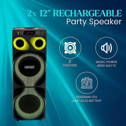 Dolphin Powerful Bluetooth Karaoke Speaker Dual 12  SP2150RBT