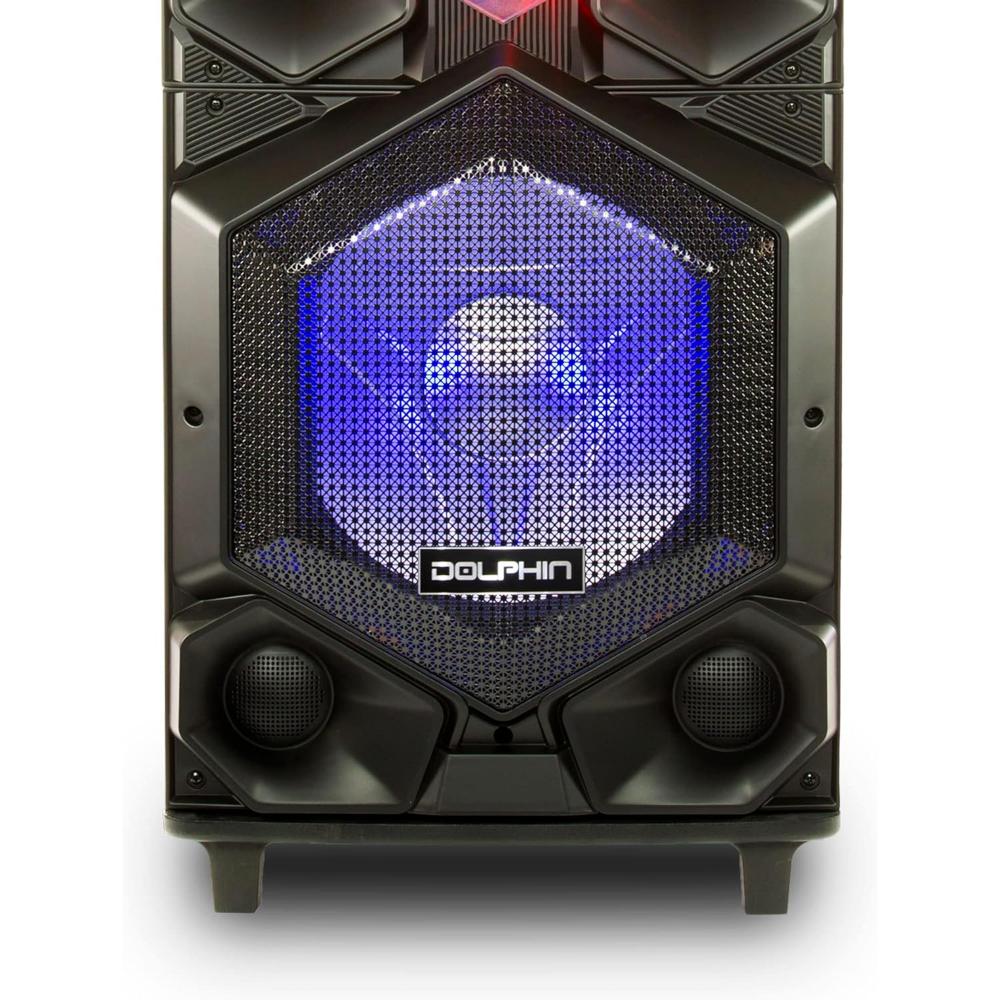 Dolphin Party Station 7000W Standing All Purpose Portable Speaker with Dual 15-inch Professional Party Speaker  SP155BT