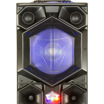 Dolphin Party Station 7000W Standing All Purpose Portable Speaker with Dual 15-inch Professional Party Speaker  SP155BT