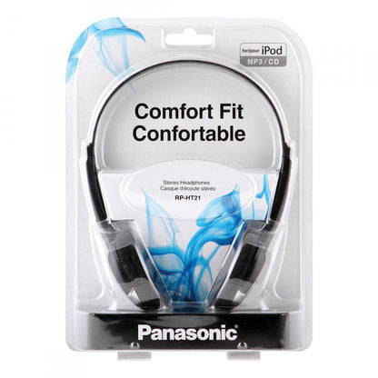 PANASONIC On-Ear Stereo Headphones Lightweight RP-HT21 (Black & Silver)