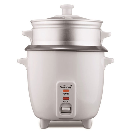 Brentwood TS-180S 8-Cup 1.5-Liter Rice Cooker and Food Steamer - White