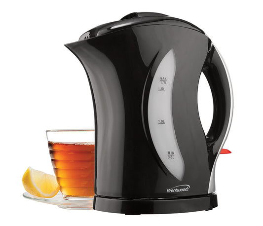 Brentwood KT-1618 BPA Free 1.7L Cordless Electric Kettle, Black