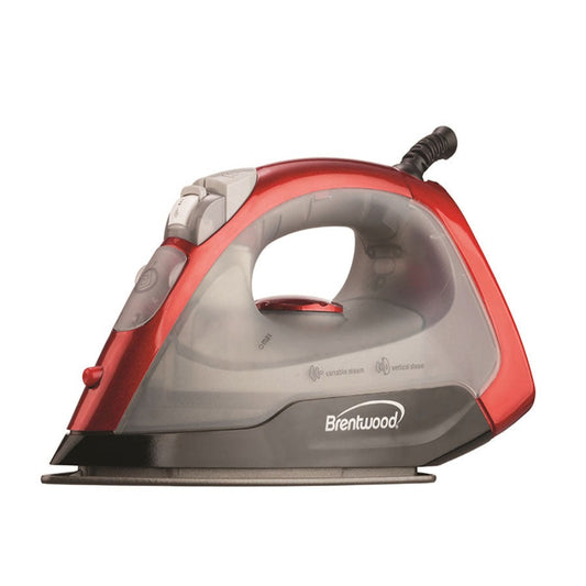 Brentwood MPI-54 Non-Stick Steam Iron, Red