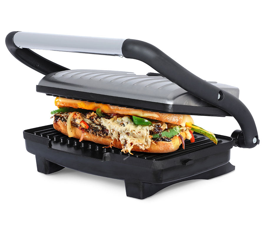 Brentwood TS-611 Compact 1000-Watt Non-Stick Panini Press & Sandwich Maker, Stainless Steel