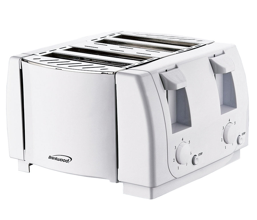 Brentwood TS-265 Cool Touch 4 Slice Toaster, White