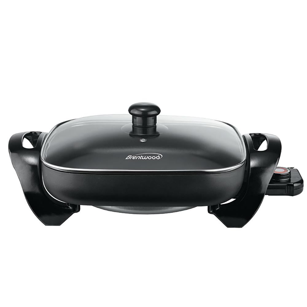 Brentwood SK-65 12-inch Non-Stick Electric Skillet with Glass Lid, Black