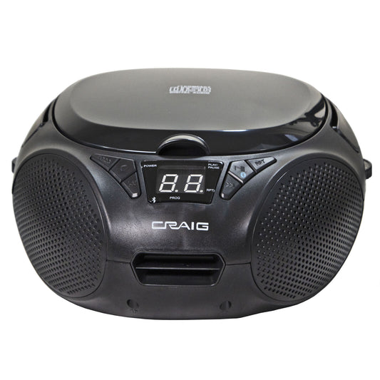CRAIG CD6925BT-BK Portable Top-Loading Stereo CD Boombox with AM/FM Stereo Radio - Black