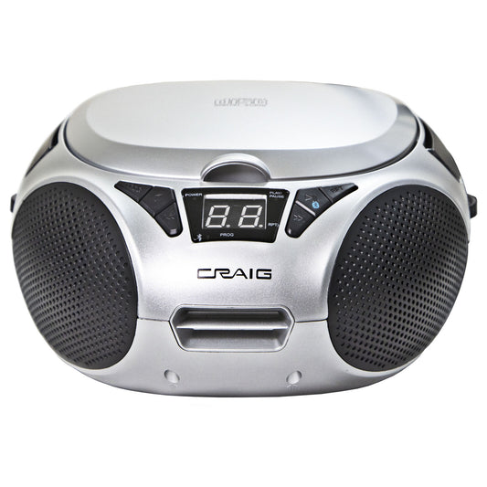 CRAIG CD6925SL-BK Portable Top-Loading Stereo CD Boombox with AM/FM Stereo Radio - SILIVER
