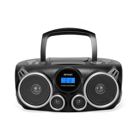 RIP TUNES CDB490BTK  Stereo Boombox + Wireless audio streaming, MP3/CD, USB/SD