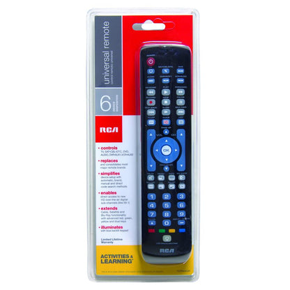 RCA RCRN06GR 6-Device Universal Remote Blue Backlit Keypad