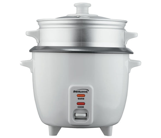 Brentwood TS-380S 10-Cup 1.8-Liter Rice Cooker and Food Steamer, White