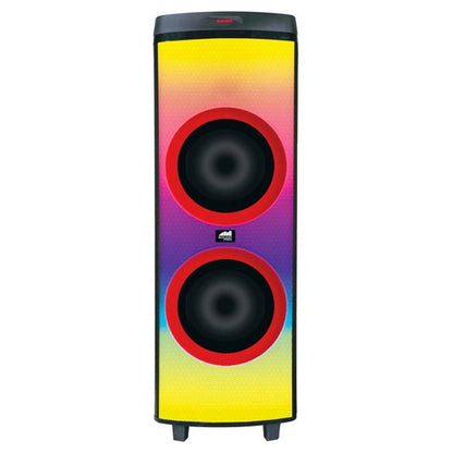 NAXA NDS1250 Portable Dual 12 inch Bluetooth Blaze Party Speakers with Full Glow Disco Lights