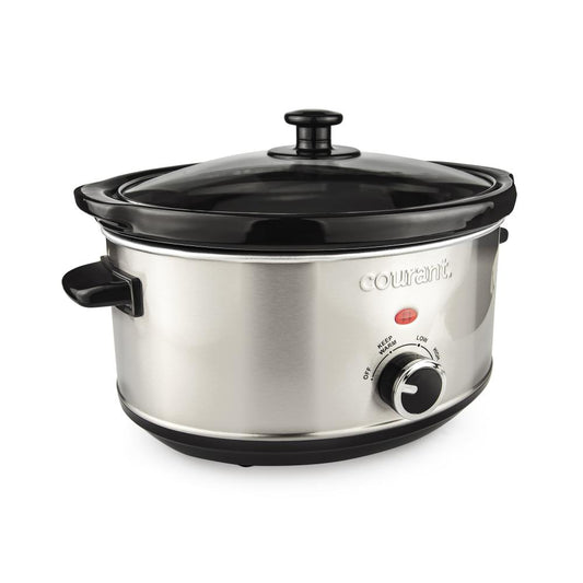 COURANT&nbsp;CSC-3525ST 3.5 Quart Oval Slow Cooker, Stainless Steel