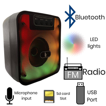 Iburst 4”PORTABLE PARTY SPEAKER ASSORTED COLORS AB-818